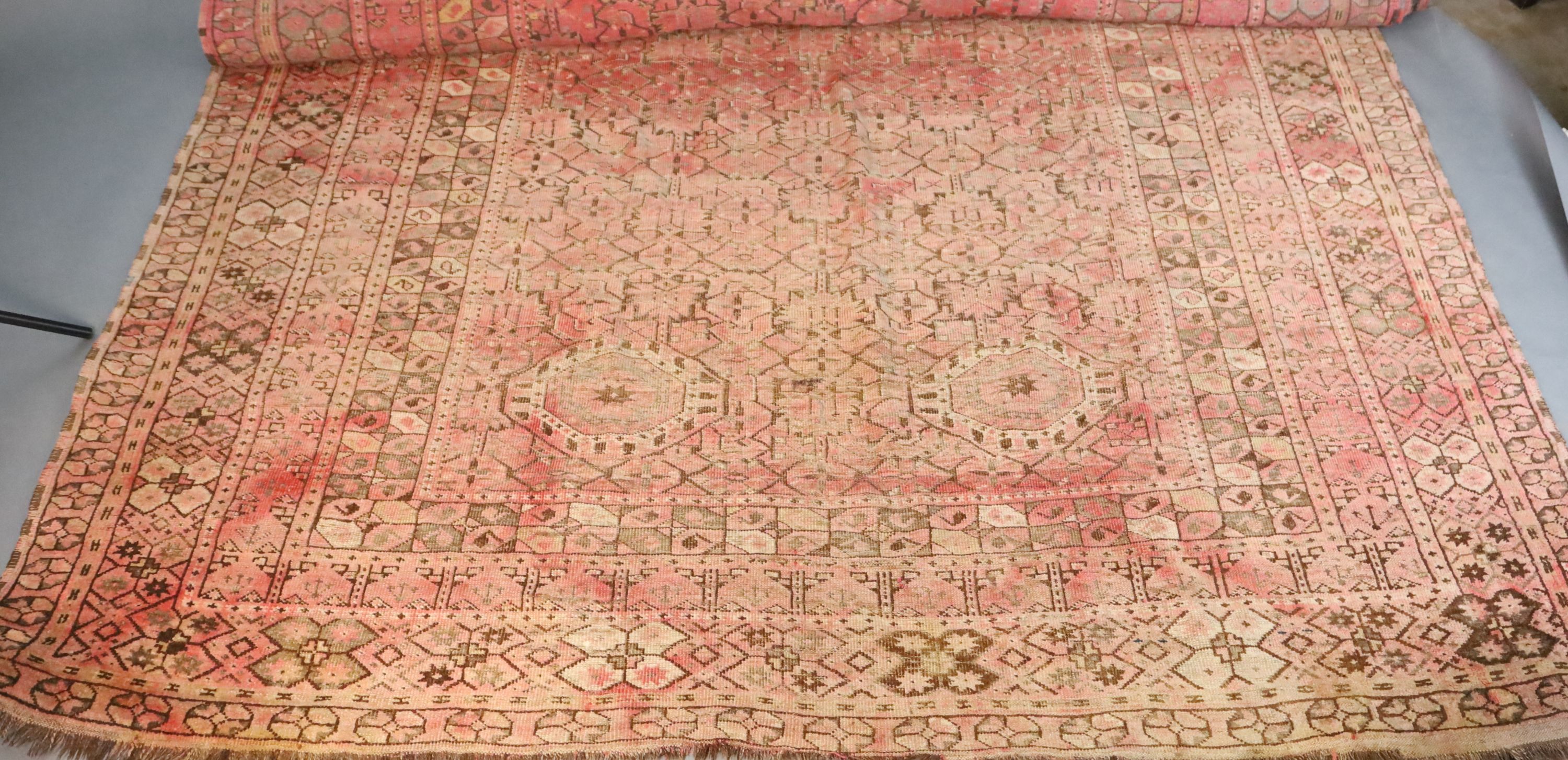 A Beshir carpet, Central Turkestan, c.1890, 534 x 259cm (worn)